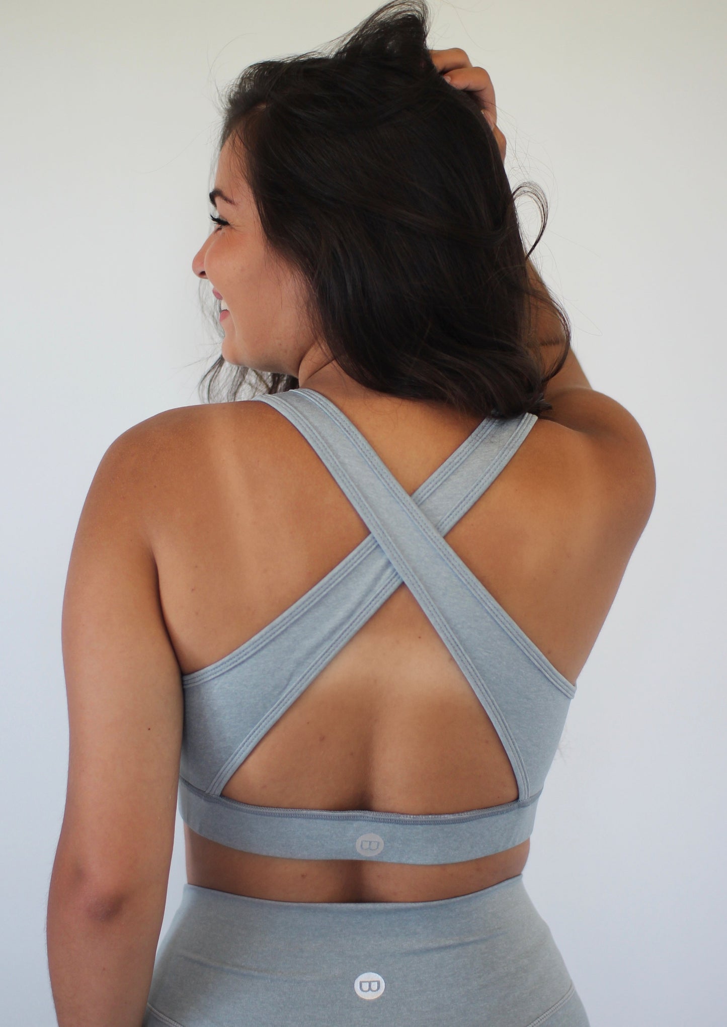 Zip-Up sports bra- light grey